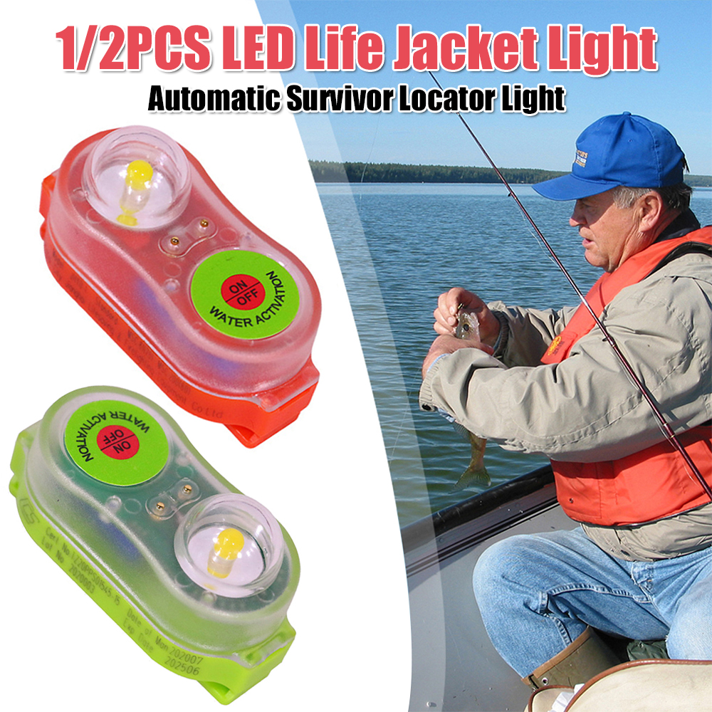 Fishing Jacket Waterproof - LED Life Jacket Light Water-Activate Safety