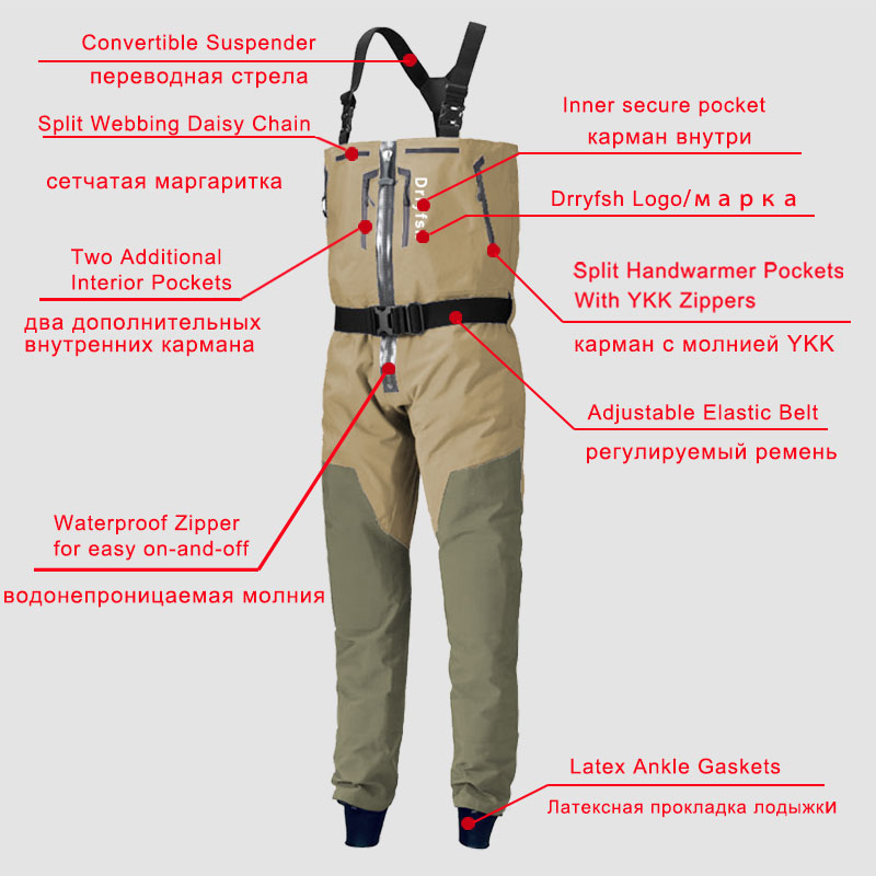 Zippered Waterproof Wader With – обзор и цена Fishing Waders