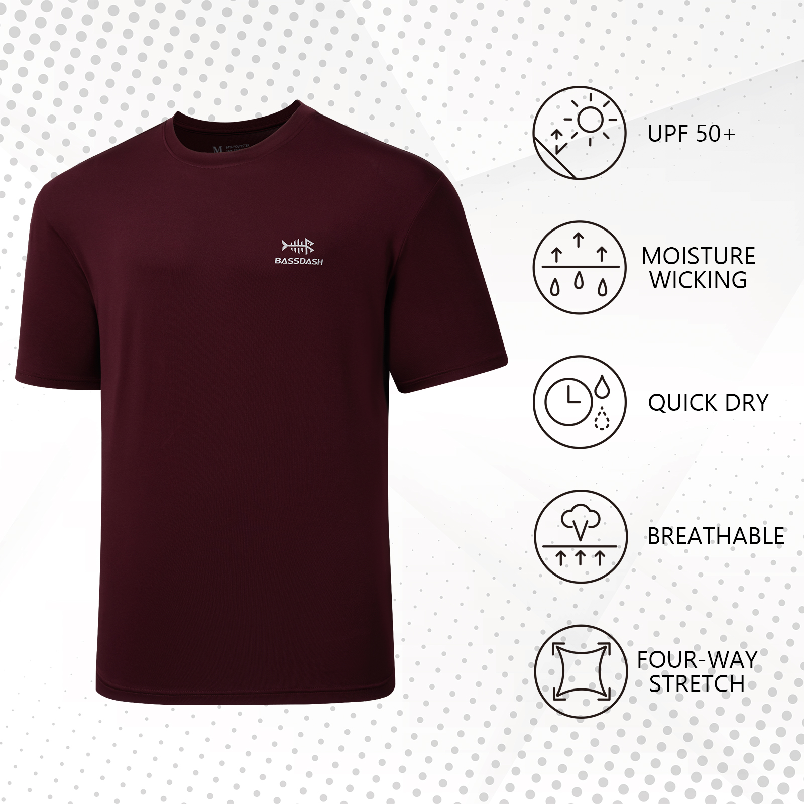 BASSDASH Men’s UPF 50+ Short S – обзор и цена Fishing Shirt Uv Protection