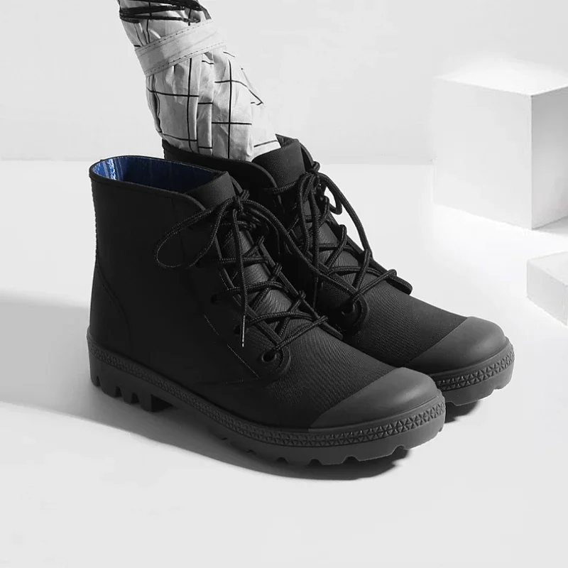 Winter Men Rain Boots Lace-up  – обзор и цена Fishing Boots